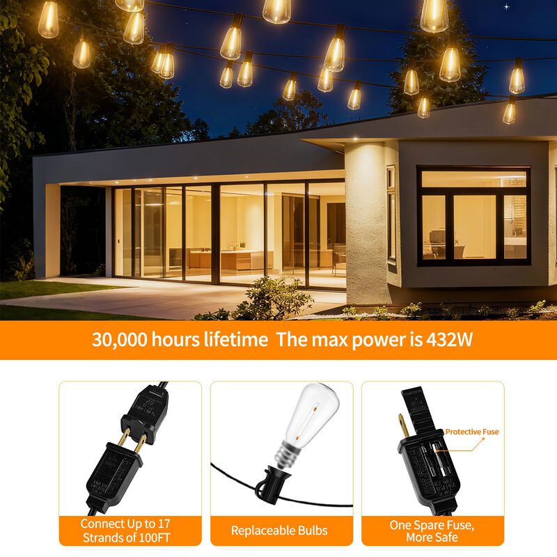 Luces De Cadena Pogestrand 200 Pies Led A Prueb... image number null