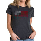 Camiseta Mezcla Premium Word Art Para Mujer - God Bless America- Negro