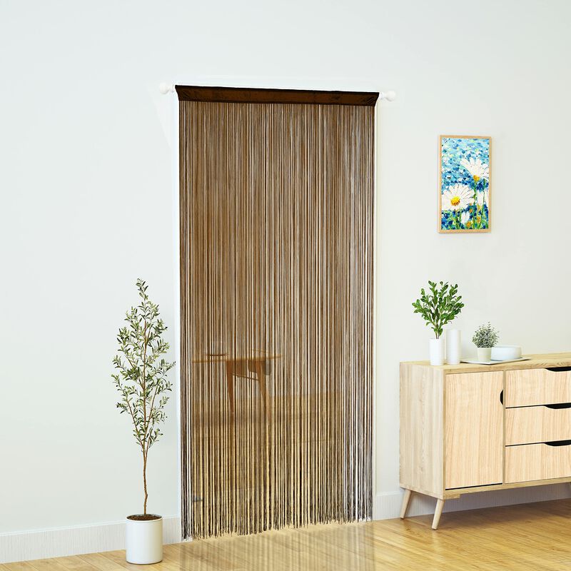 Cortina De Hilo Para Puerta, Color Caf&eacute; Yaoyue,... image number null