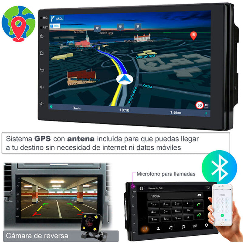 Autoest&eacute;reo Vak 1269 2 Din Android Gps Wifi Car... image number null