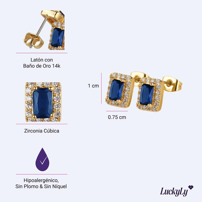 Aretes Mujer Oro 14k Plata Zirconias, Regalos M... image number null