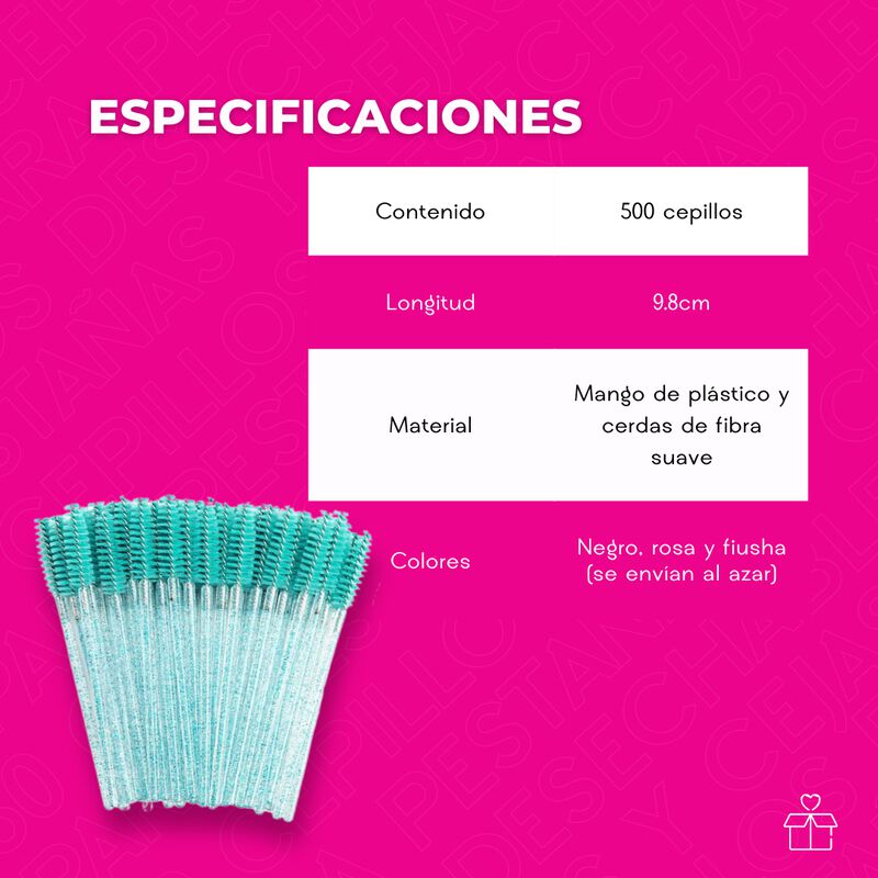 Kit de 500 Cepillos Desechables Pesta&ntilde;as O Ceja... image number null