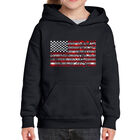 Sudadera Con Capucha Word Art Para Ni&ntilde;a - Bandera Americana Con Fuegos Artificiales - Negro