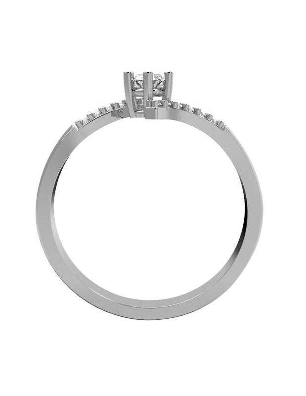 Anillo de Compromiso en Oro Blanco 14K con Circ... image number null