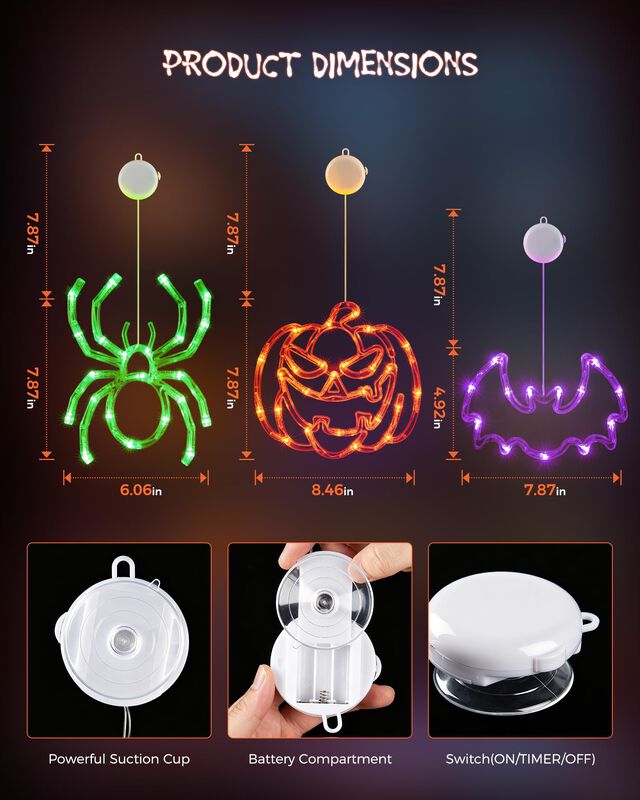Guirnalda De Luces Minetom Halloween 3 Unidades... image number null