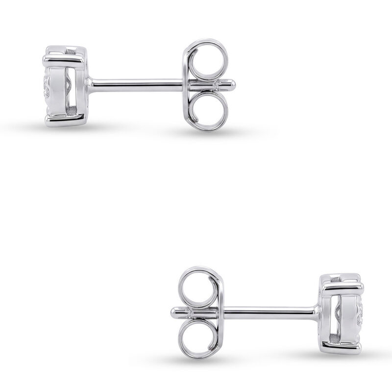 Broqueles De Oro Blanco 14k Con 10pts De Diaman... image number null