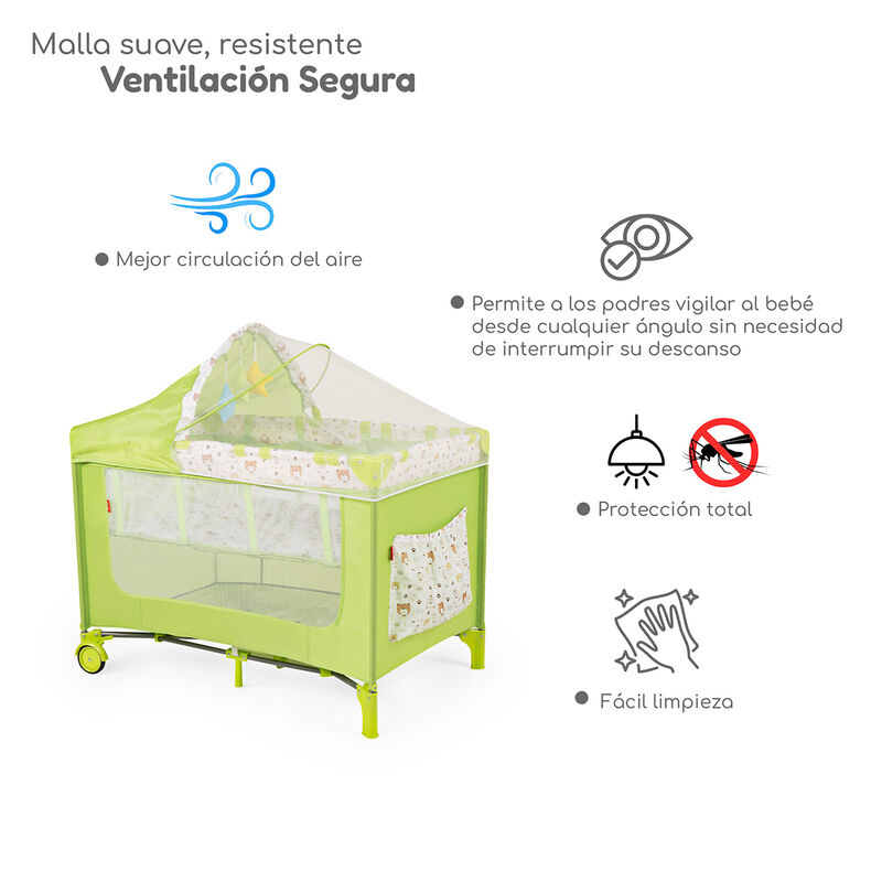 Cuna Corral Plegable con Cambiador y Dos Nivele... image number null