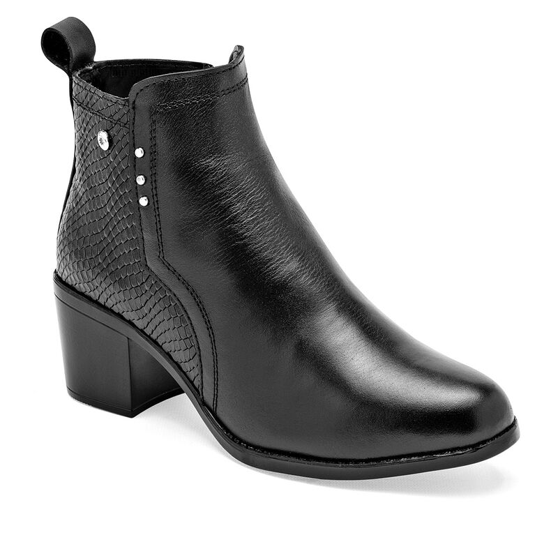 Moramora Bot&iacute;n para mujer negro, piel de borreg... image number null