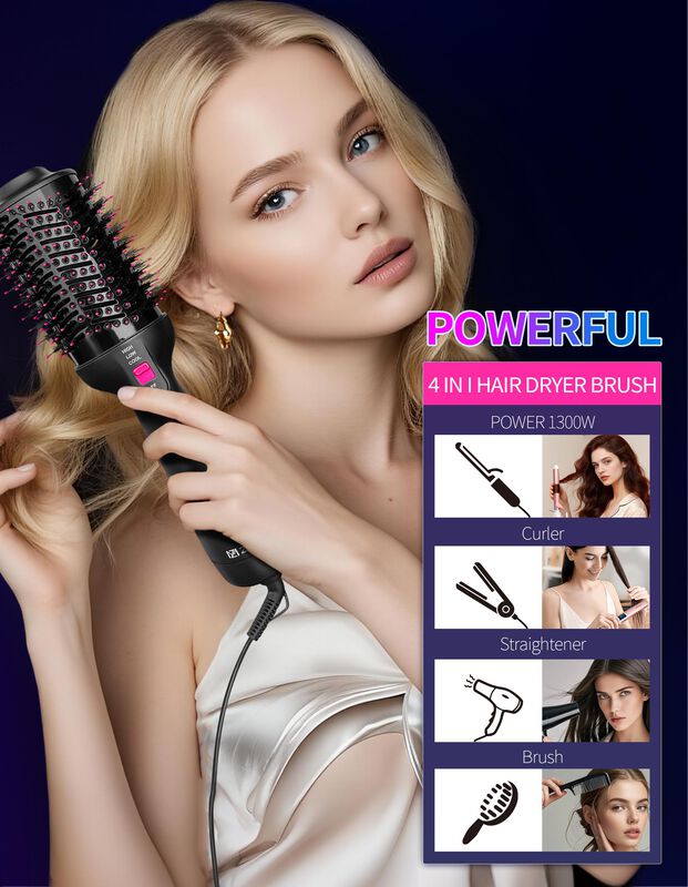 Cepillo Secador De Pelo Zm Zhemei 1300w 110v Ne... image number null