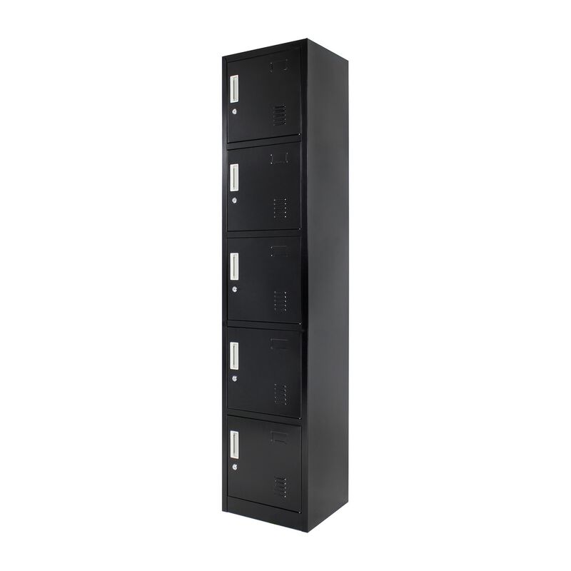 Locker Negro Met&aacute;lico 5 Puertas Casilleros Ofic... image number null