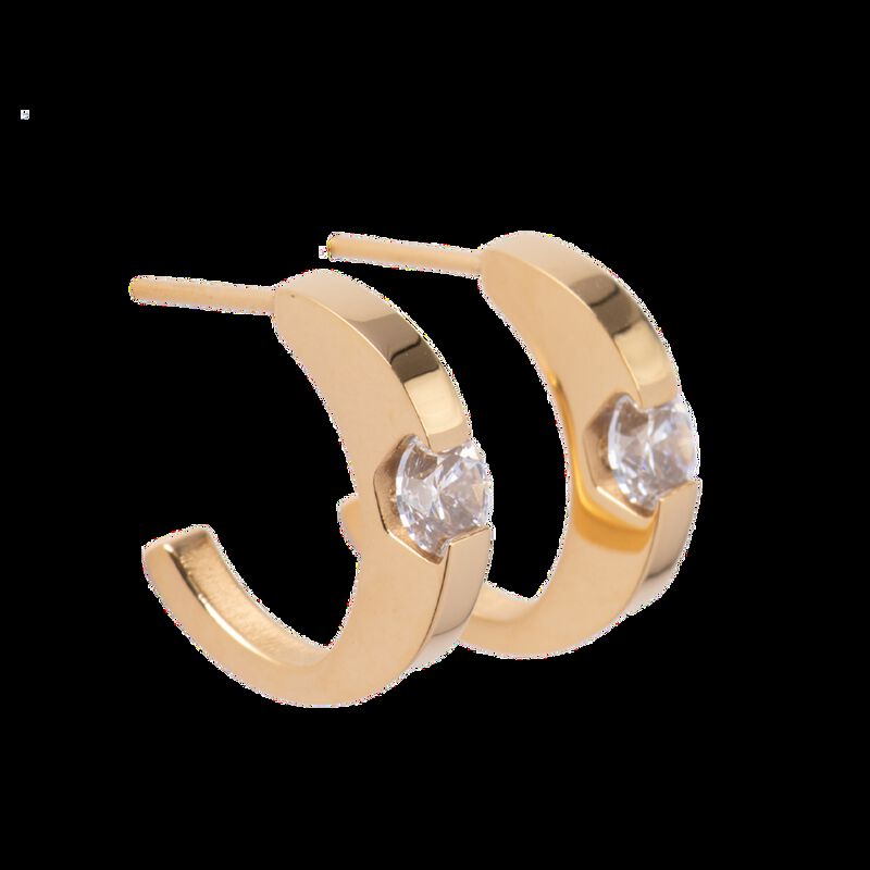 Arracadas Acero Inoxidable, Aretes Mujer Zircon... image number null