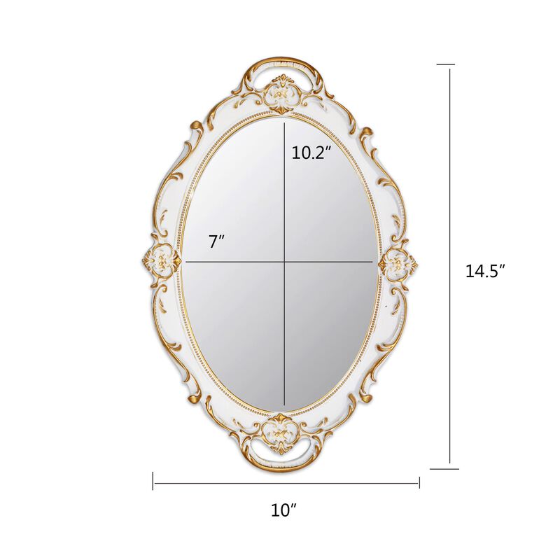 Espejo De Pared Eaoundm Ovalado, Decorativo Ant... image number null