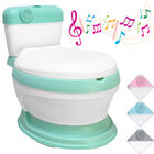 Ba&ntilde;o Entrenador para Ni&ntilde;os con Sonido de Descarga Asiento Acolchado Antideslizante Dise&ntilde;o Realista - Verde