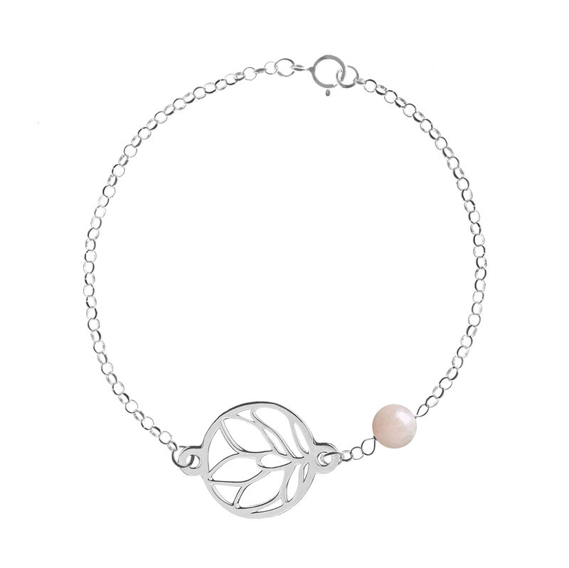 Pulsera Amapola De Plata .925 con cuarzo rosa image number null