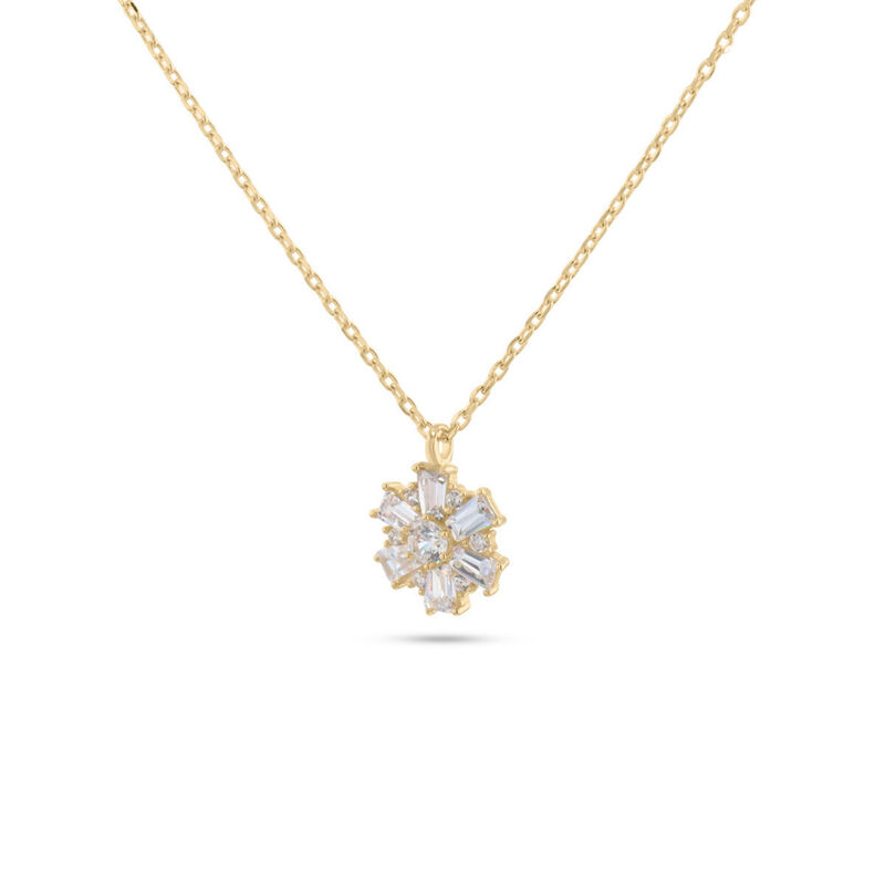 Dije Flor Oro Amarillo 14k Con Zirconias | Bizz... image number null