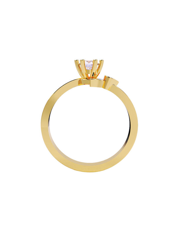 Anillo de Compromiso en Oro de 14K con Circonia... image number null