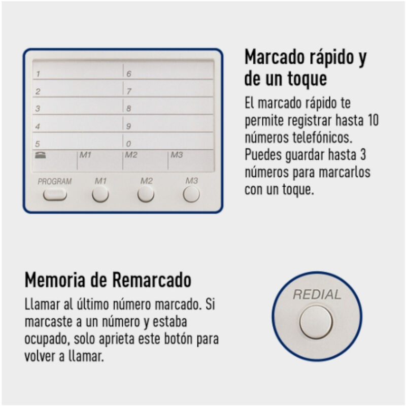 Teléfono Alámbrico 10 Memorias Selección de Ton... image number null