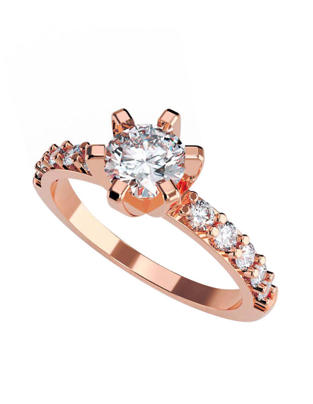 Anillo de Compromiso de 14K con Diamante de Lab... image number null