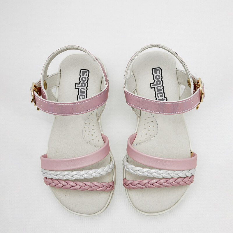Coqueta Sandalia para ni&ntilde;a rosa blanco image number null