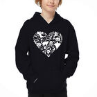 Sudadera Con Capucha Word Art Para Ni&ntilde;o - Coraz&oacute;n de Halloween - Negro