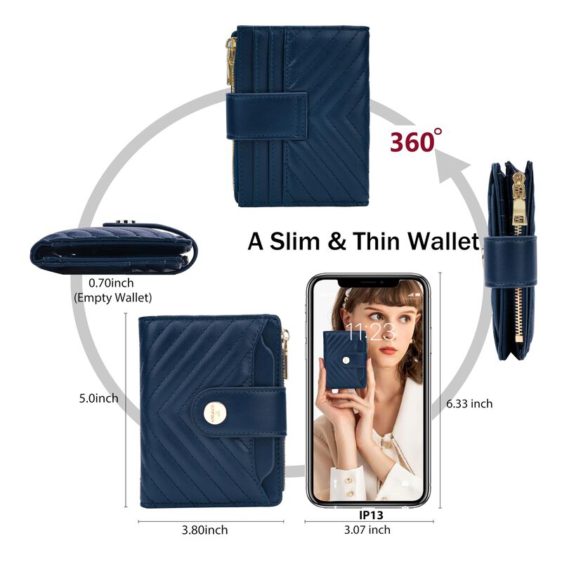 Cartera Bifold Compacta Sunpour Rfid De Cuero V... image number null
