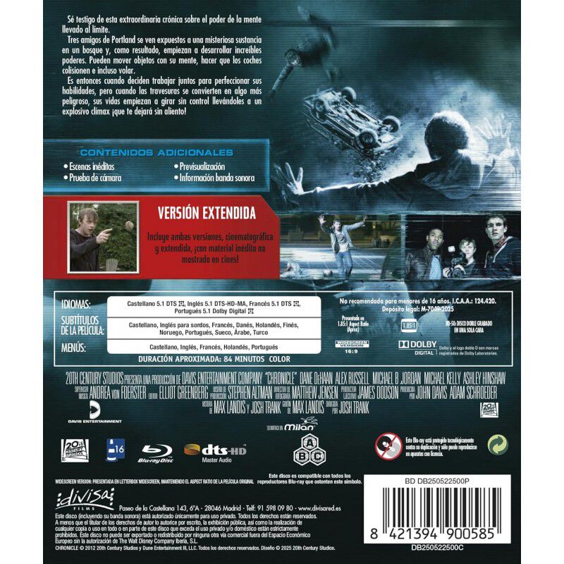 Chronicle (Edici&oacute;n extendida) [Blu-ray] (2012) image number null