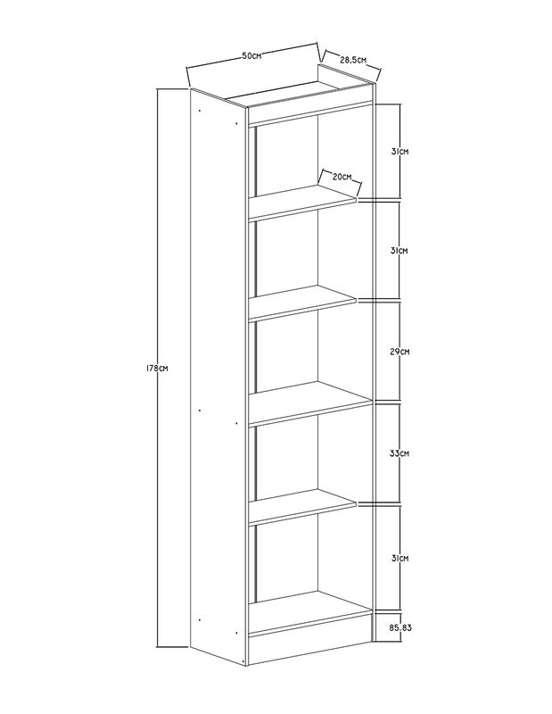 Librero 5 Repisas Moderno Estante Decorativo Mu... image number null