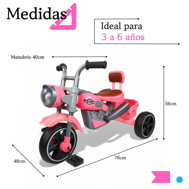 Triciclo Infantil C&oacute;modo C/ Luces y Sonido TEK-... image number null