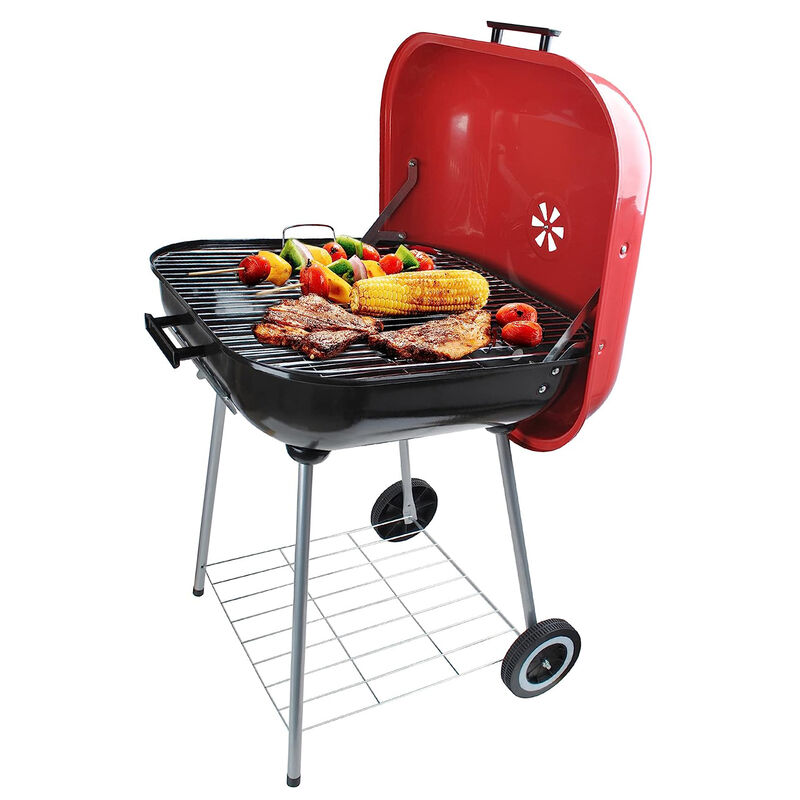 Asador cuadrado 18" Aquila con Ruedas Negro/Roj... image number null