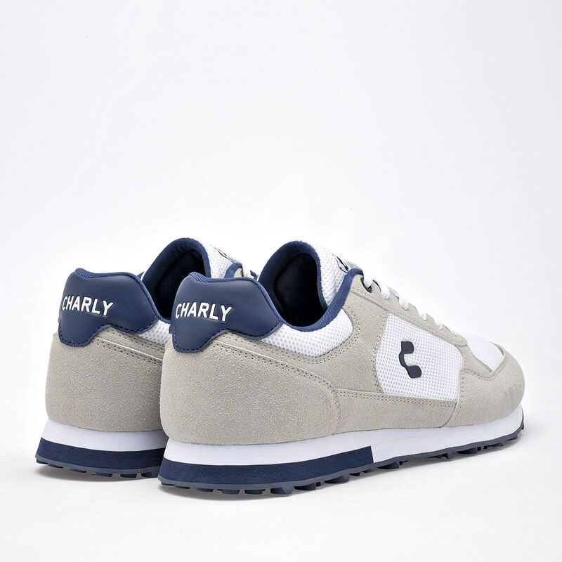 Charly Tenis urbano para hombre. Blanco gris ma... image number null