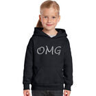Sudadera Con Capucha Word Art Para Ni&ntilde;a - OMG - Negro