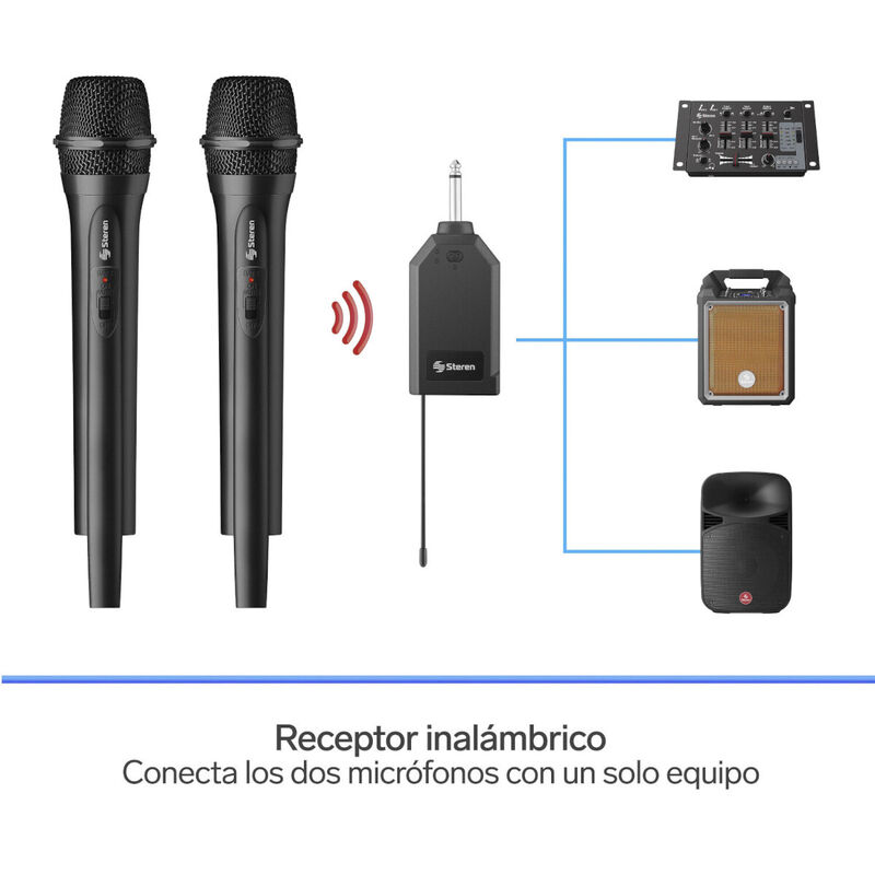 Sistema De 2 Micrófonos Inalámbricos Con Recept... image number null