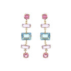 Aretes De Plata Dorada 925 Con Zirconias De Colores