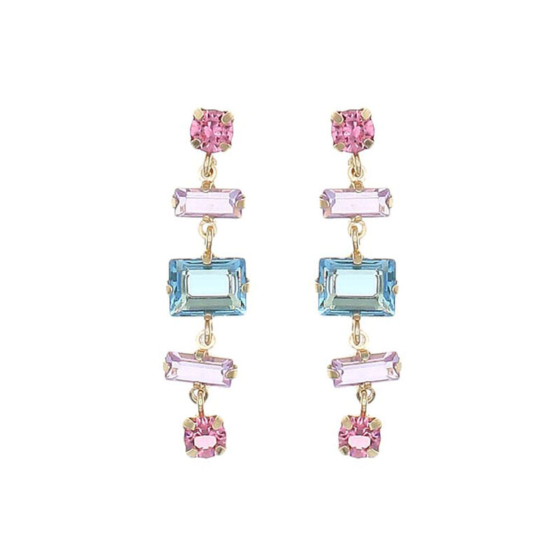 Aretes De Plata Dorada 925 Con Zirconias De Col... image number null