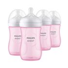 Biber&oacute;n Philips Avent Natural Response, 260 Ml, Rosa, Paquete De 4