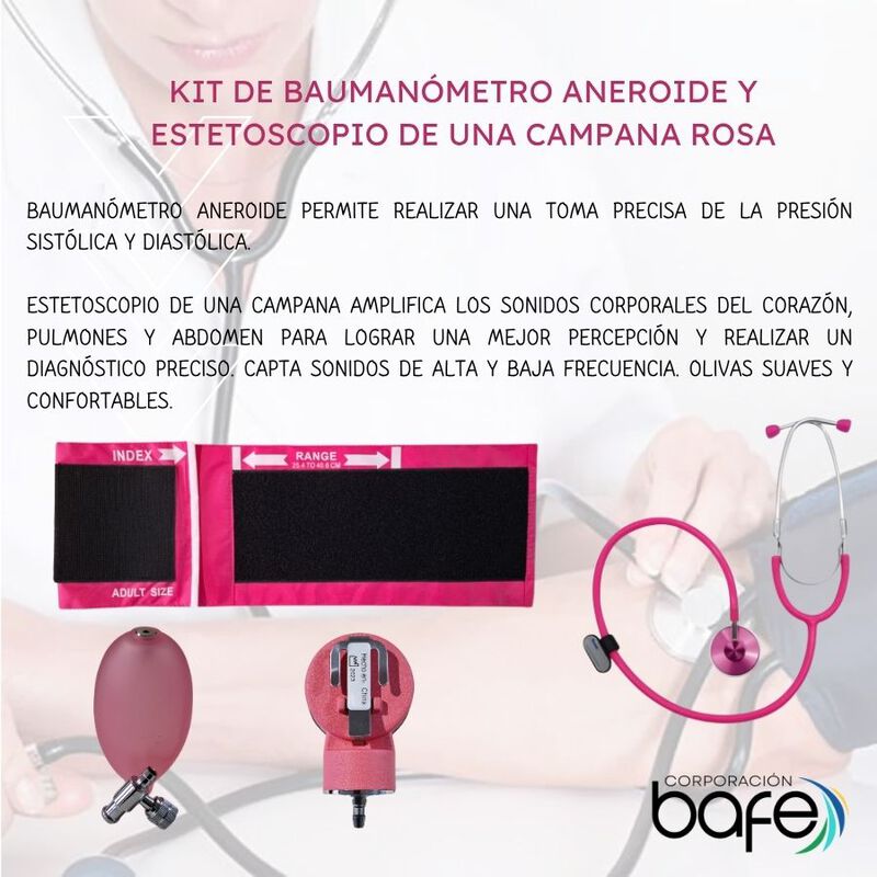 Kit Bauman&oacute;metro Aneroide Y Estetoscopio De Una... image number null