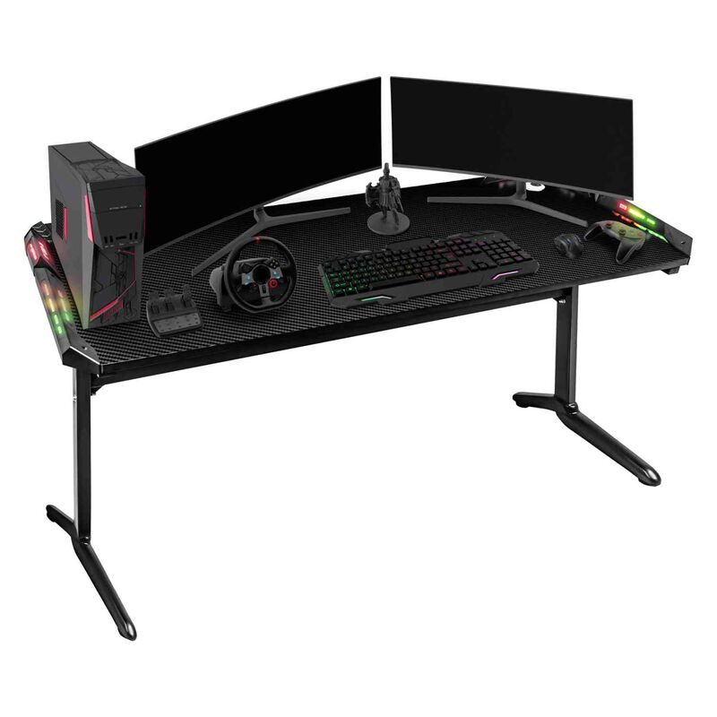 Escritorio Gamer Negro Fibra Minimalista Rgb 12... image number null