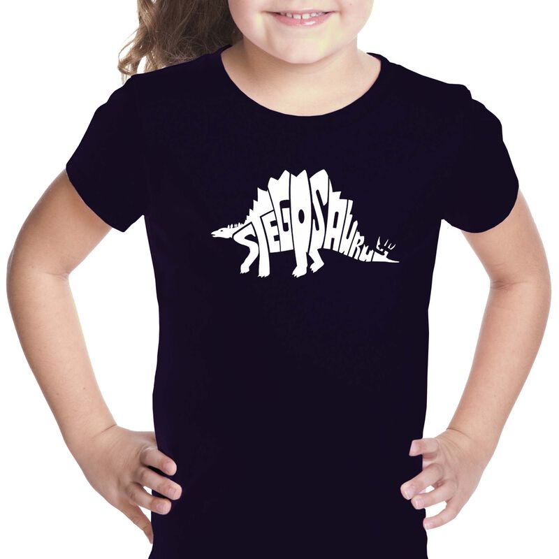 Camiseta Word Art Para Ni&ntilde;a - Stegosaurus - Neg... image number null