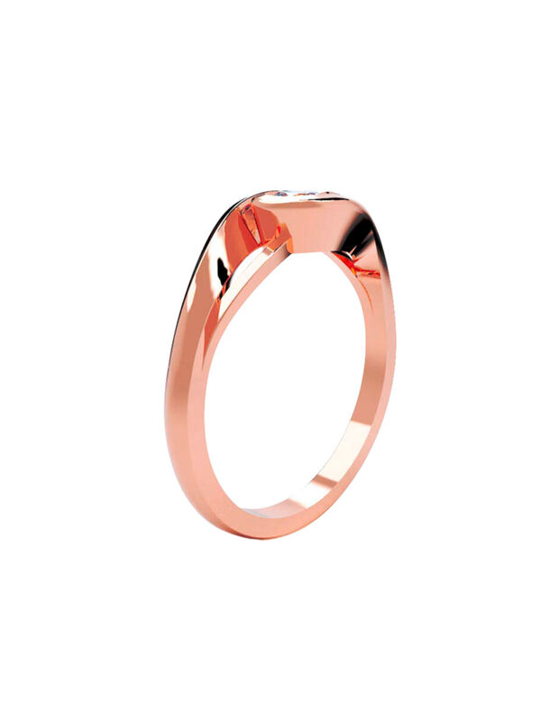 Anillo de Compromiso en Oro Rosa 10K con Circon... image number null