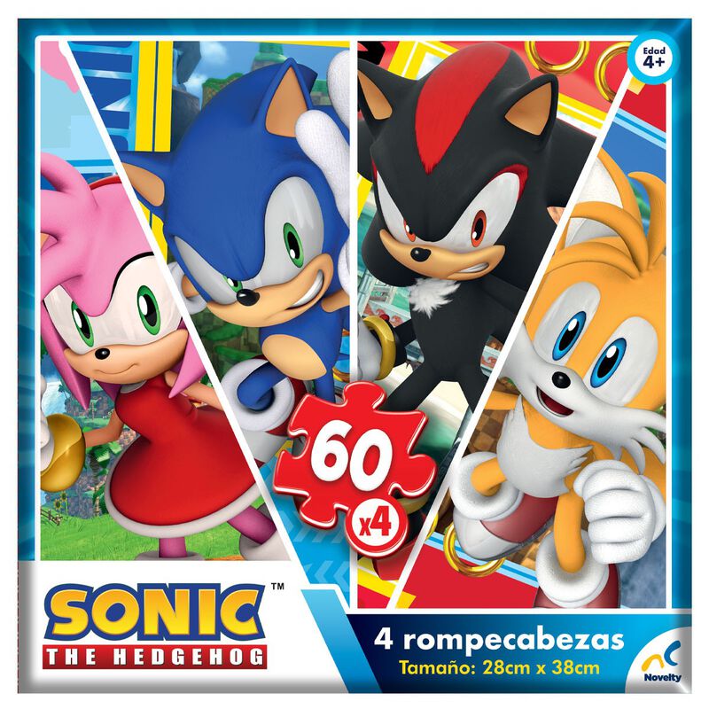 Rompecabezas 4 en 1 para Ni&ntilde;os de Sonic image number null