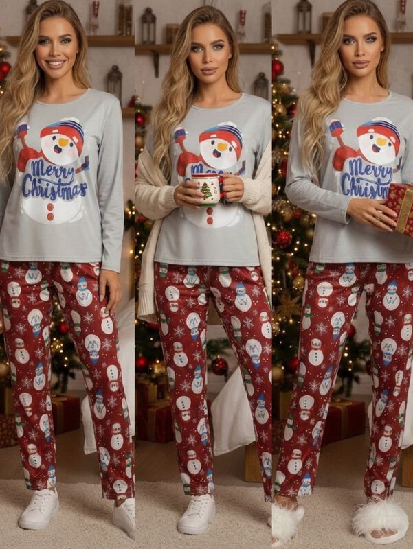 Set Pijama Mujer Navide&ntilde;a Invierno PIJ-099 D2 C... image number null
