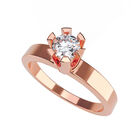Anillo de Compromiso de 14K con Diamante de Laboratorio 0.20 CT F VS1 Talla 8.5 ORO ROSA 14K &ndash; Amore Mio!