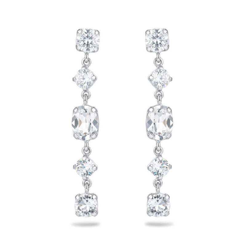 Aretes Plata Dorada 925 Con Piedras Blancas image number null
