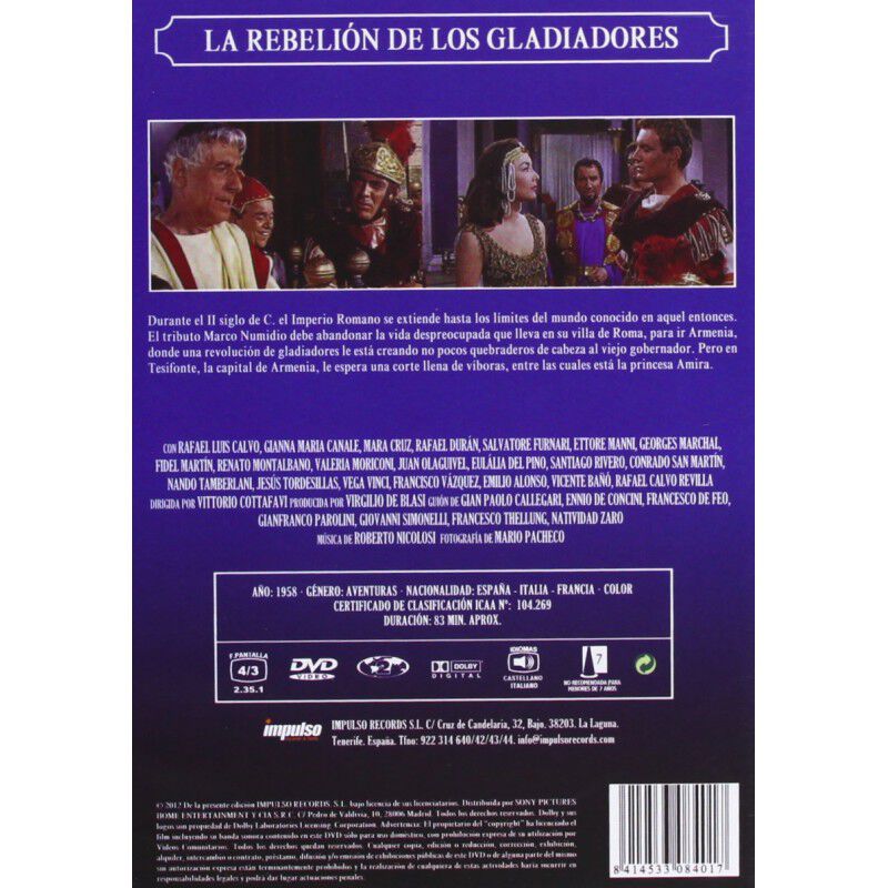 La Rebeli&oacute;n De Los Gladiadores [dvd.] image number null