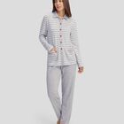 Pijama de Rayas Abierto Gris