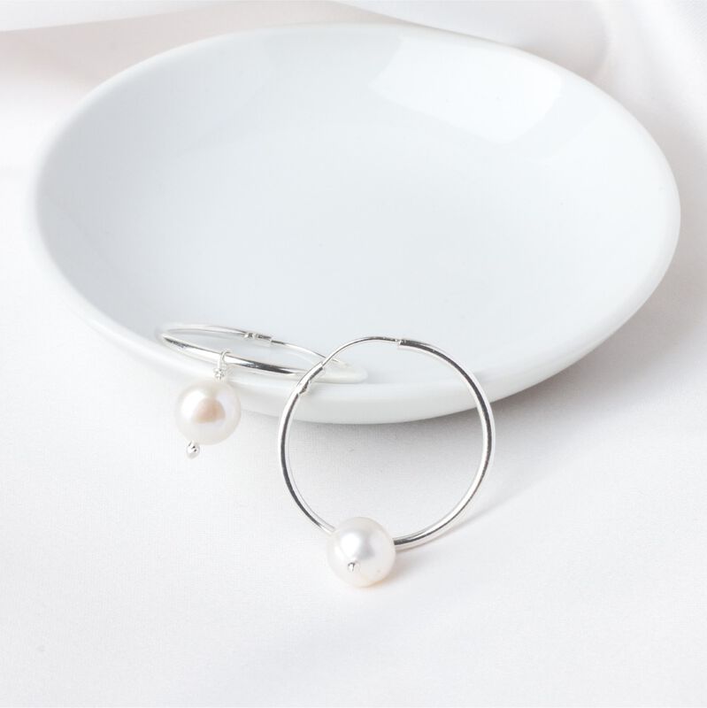 Arracadas de Plata con Perla image number null