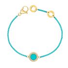 PULSERA OCEAN CADENA Y CHARM TURQUESA CON ZIRCONIAS