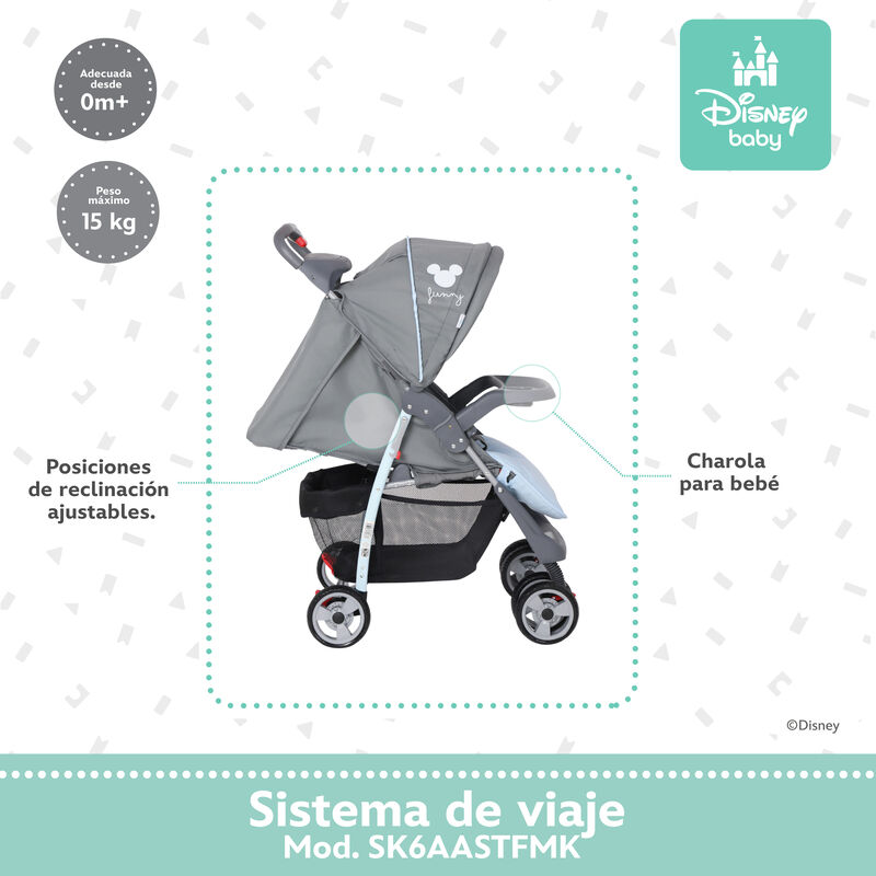 Carriola Para Bebe Disney Mickey Con Portabeb&eacute; ... image number null