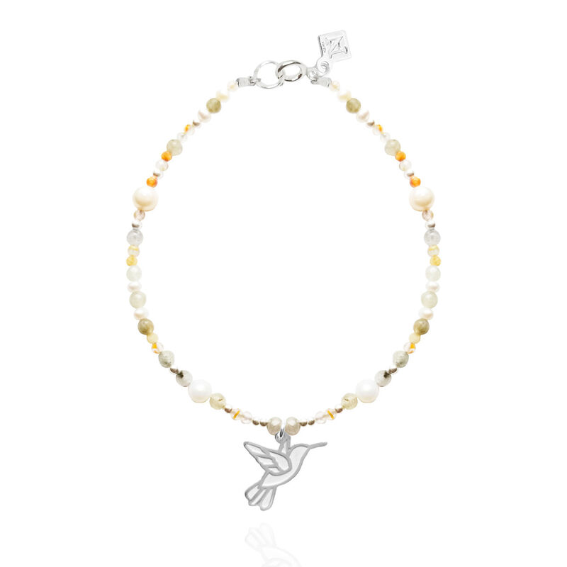 Pulsera Suerte Charm Colibr&iacute; de Plata con Piedr... image number null