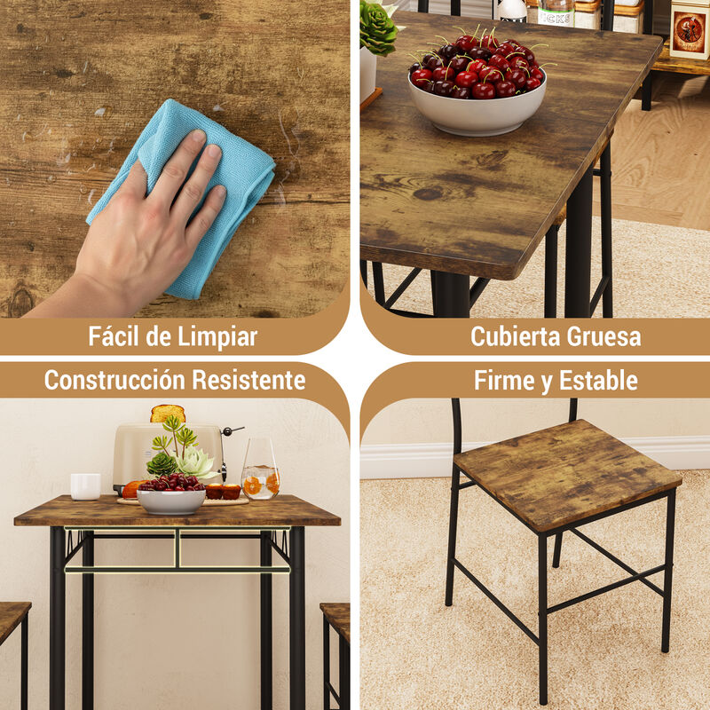 Juego De Comedor 4 Piezas Mesa Y Banco Estilo I... image number null